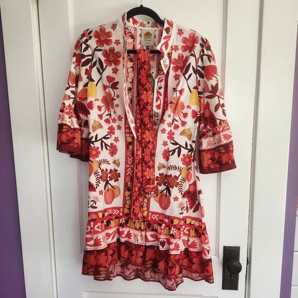 NWT Farm Rio Off-White Romantic Orchard Mini Dress, Size M - Picture 3 of 7